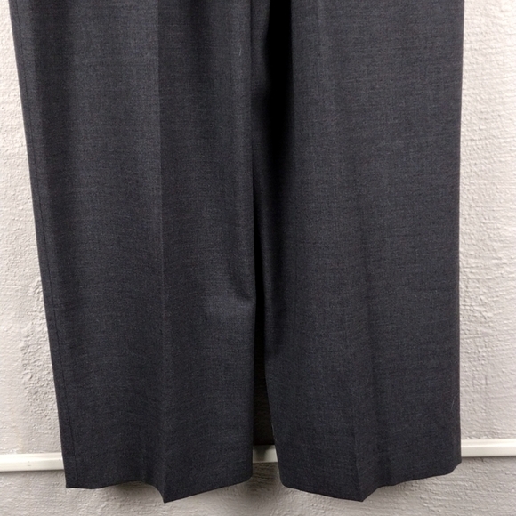 Barry Bricken Vintage Grey Wool Blend Pleated Front High Rise Straight Leg Pant - Picture 12 of 13